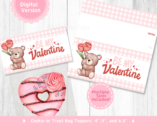 Be My Valentine Bear Cookie Topper