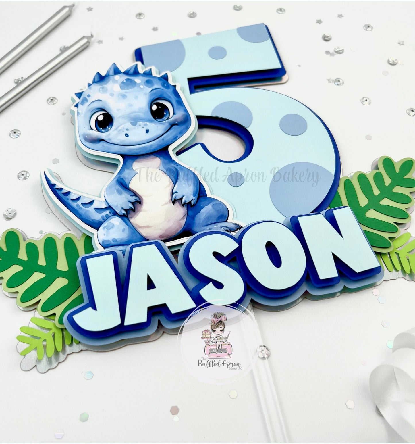 Blue Dinosaur Cake Topper
