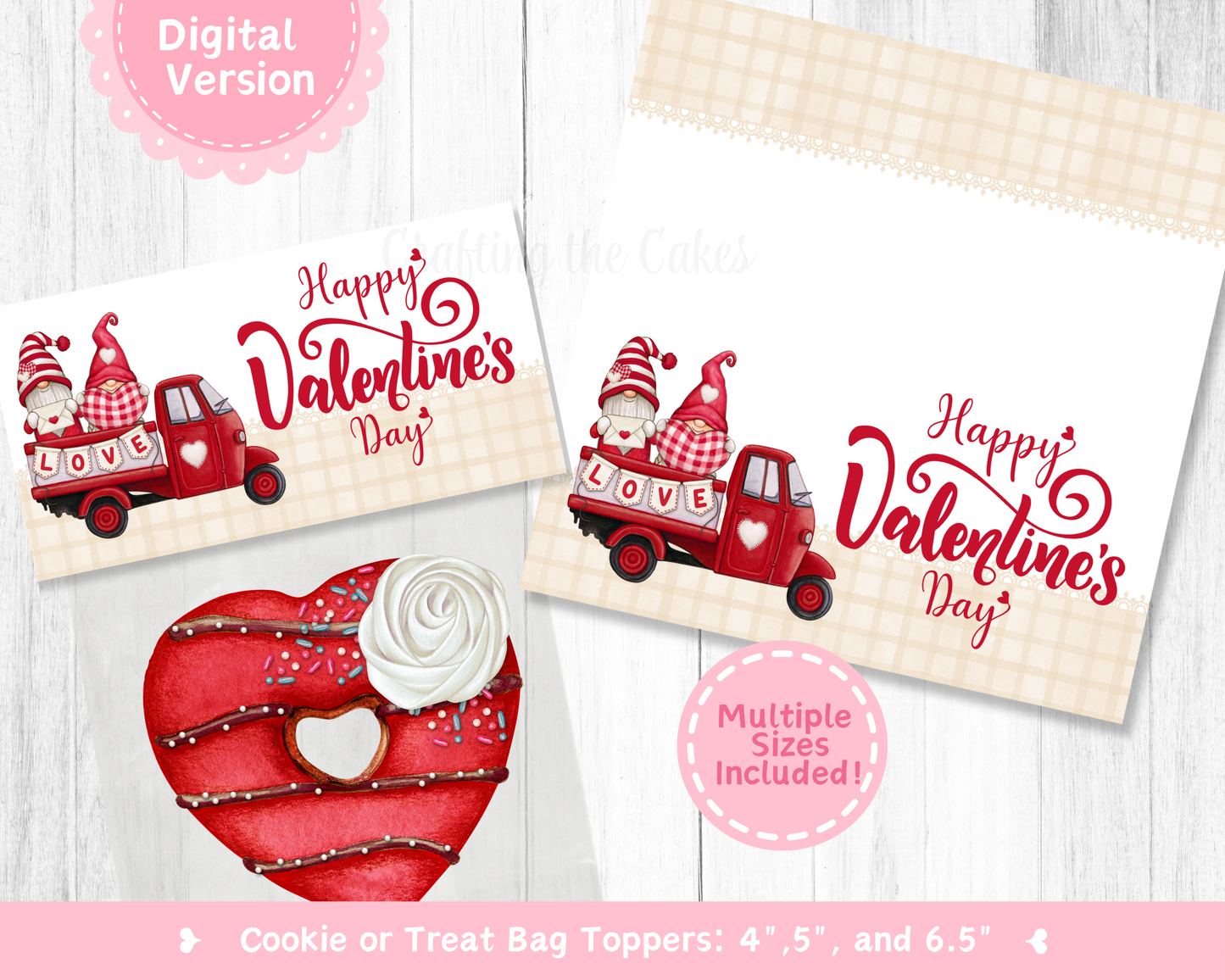 Love Gnomes Truck Cookie Bag Topper
