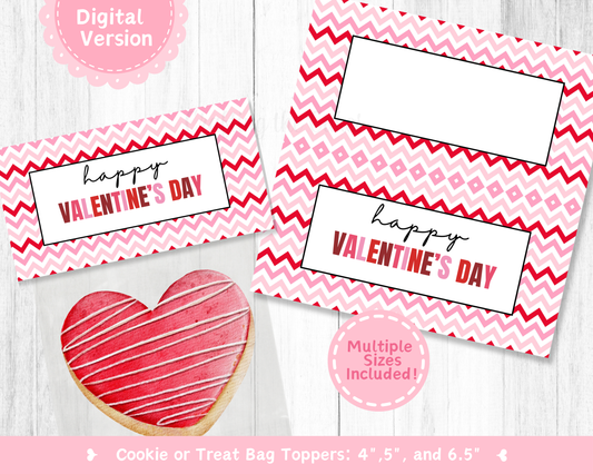 Happy Valentine's Day Cookie Bag Topper