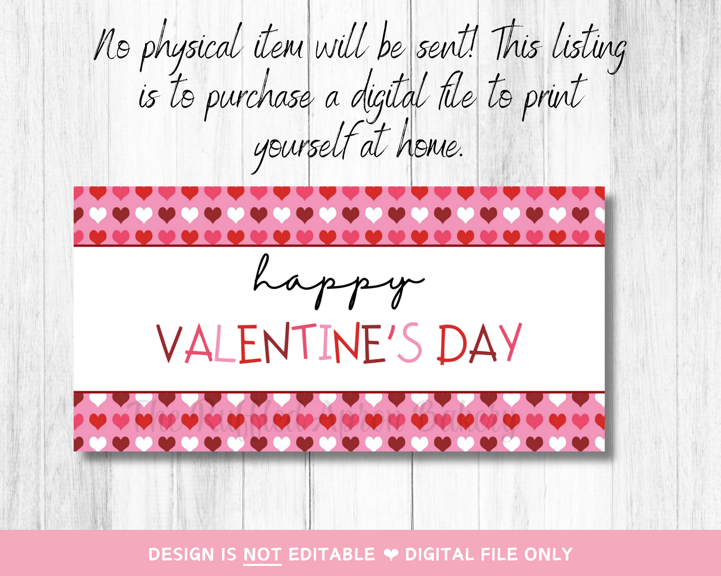 Happy Valentine's Day Hearts Cookie Bag Topper