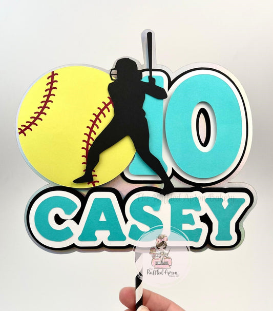 Softball Batter Cake Topper