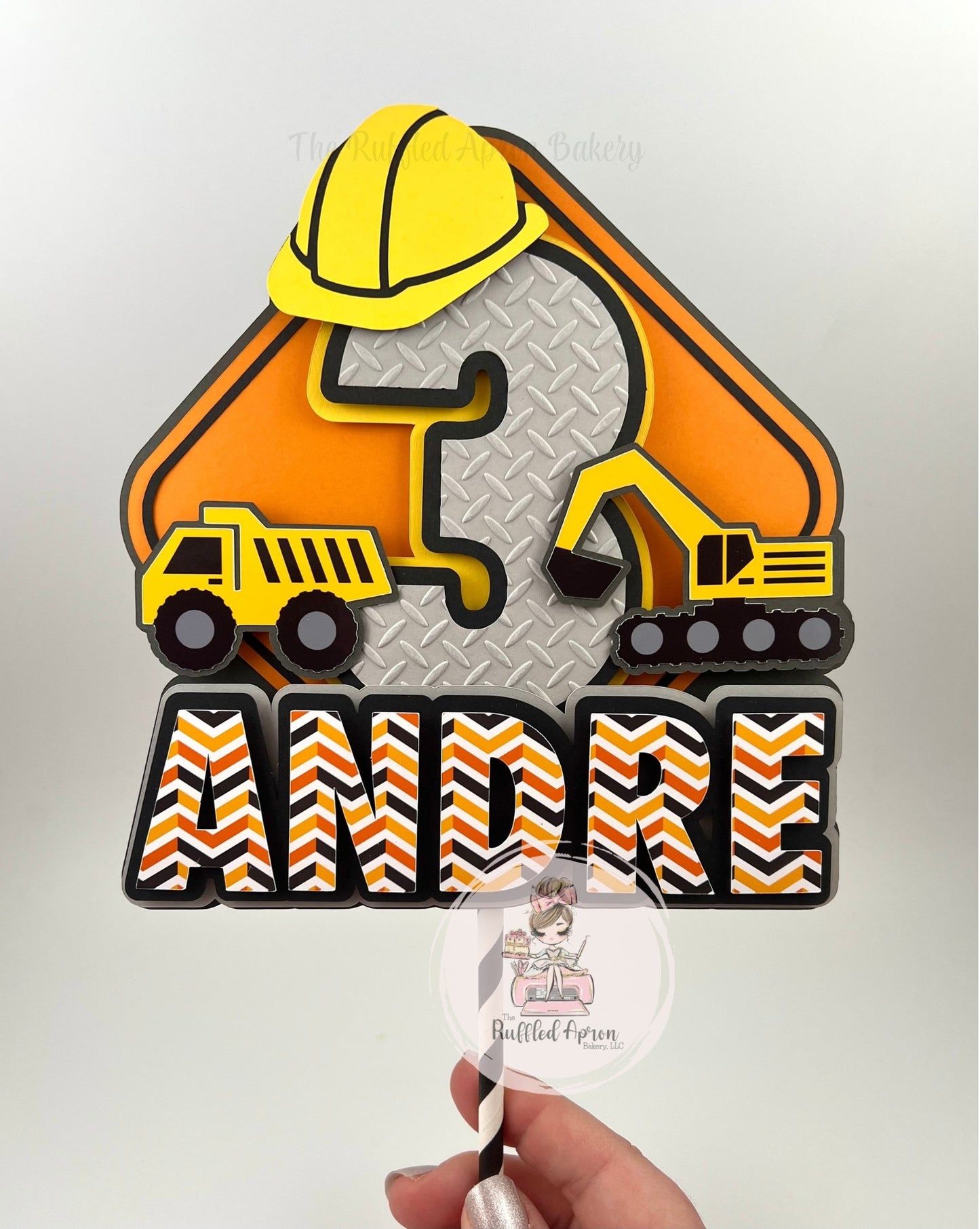 Construction Trucks Cake Topper