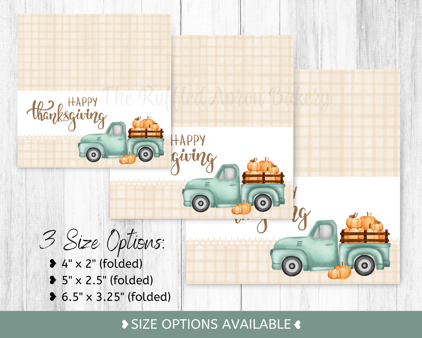 Happy Thanksgiving Truck Cookie Bag Topper