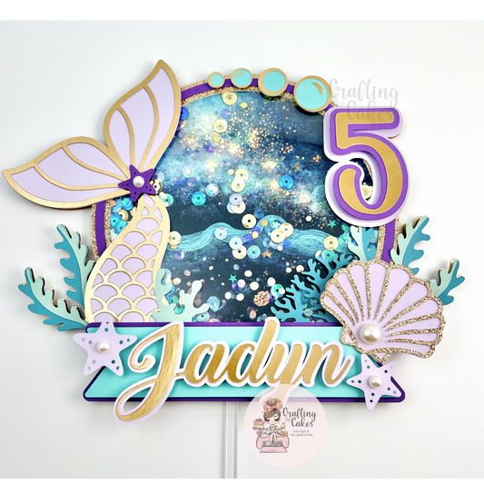 Shaker Mermaid Cake Topper