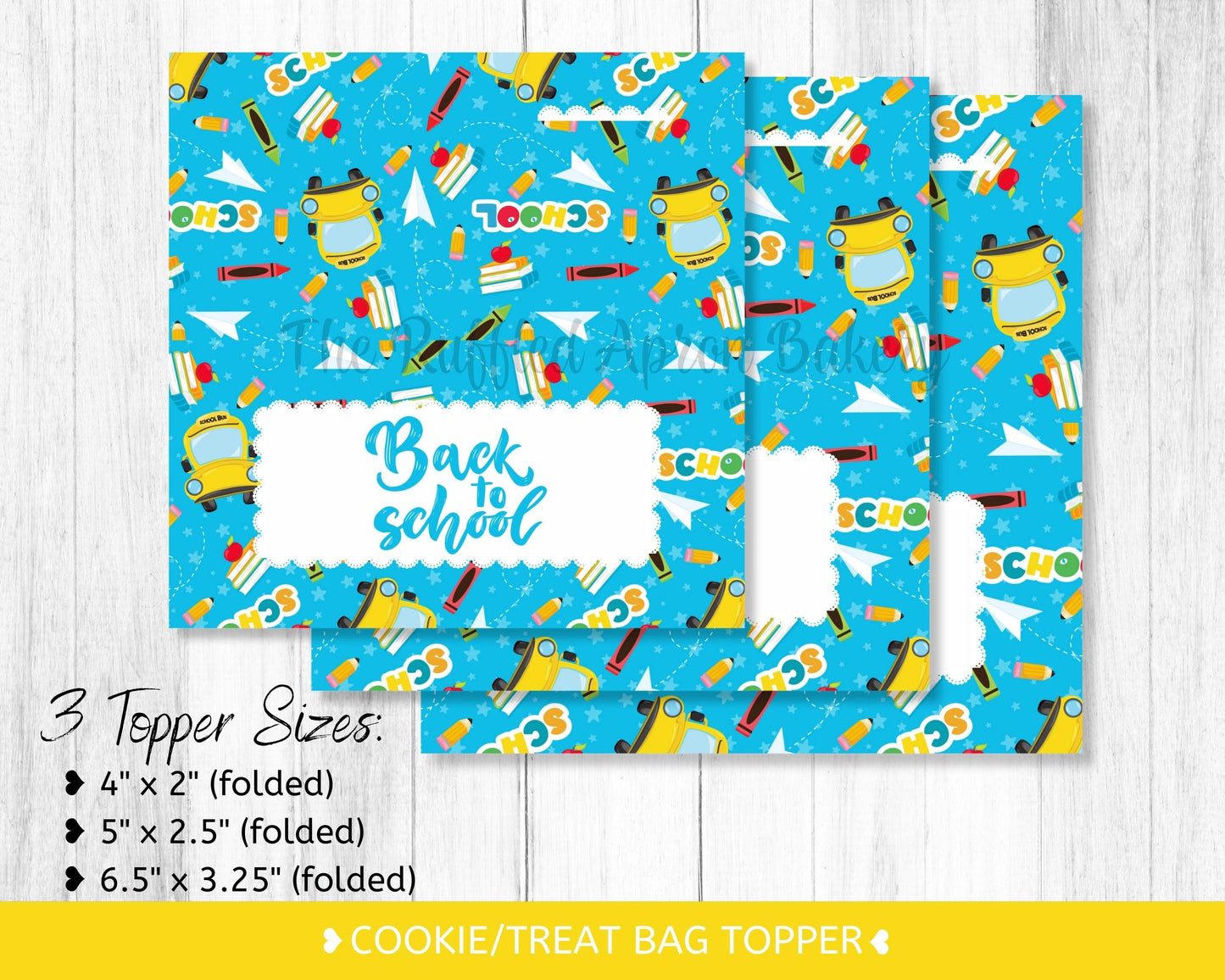 Back to School Cookie Bag Topper