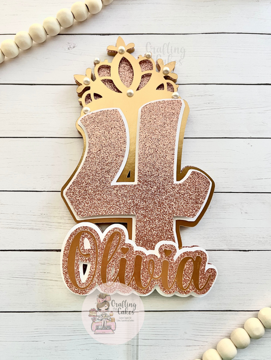 Princess Age & Name Cake Topper