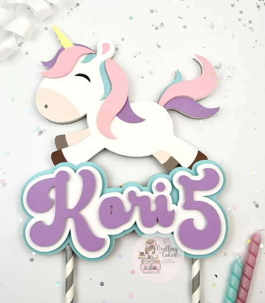 Jumping Unicorn Cake Topper