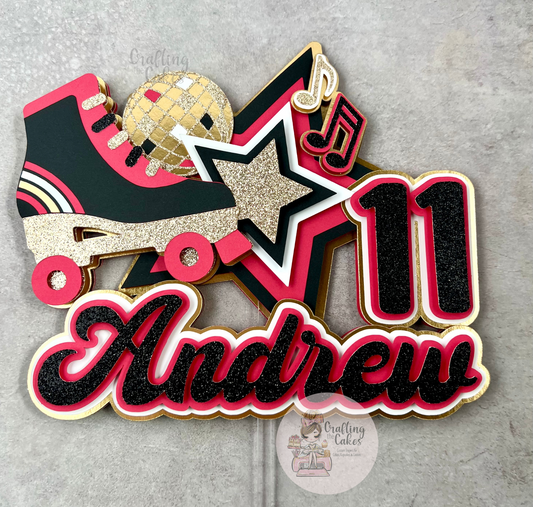 Roller Skating Cake Topper