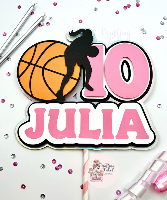 Girls Basketball Cake Topper