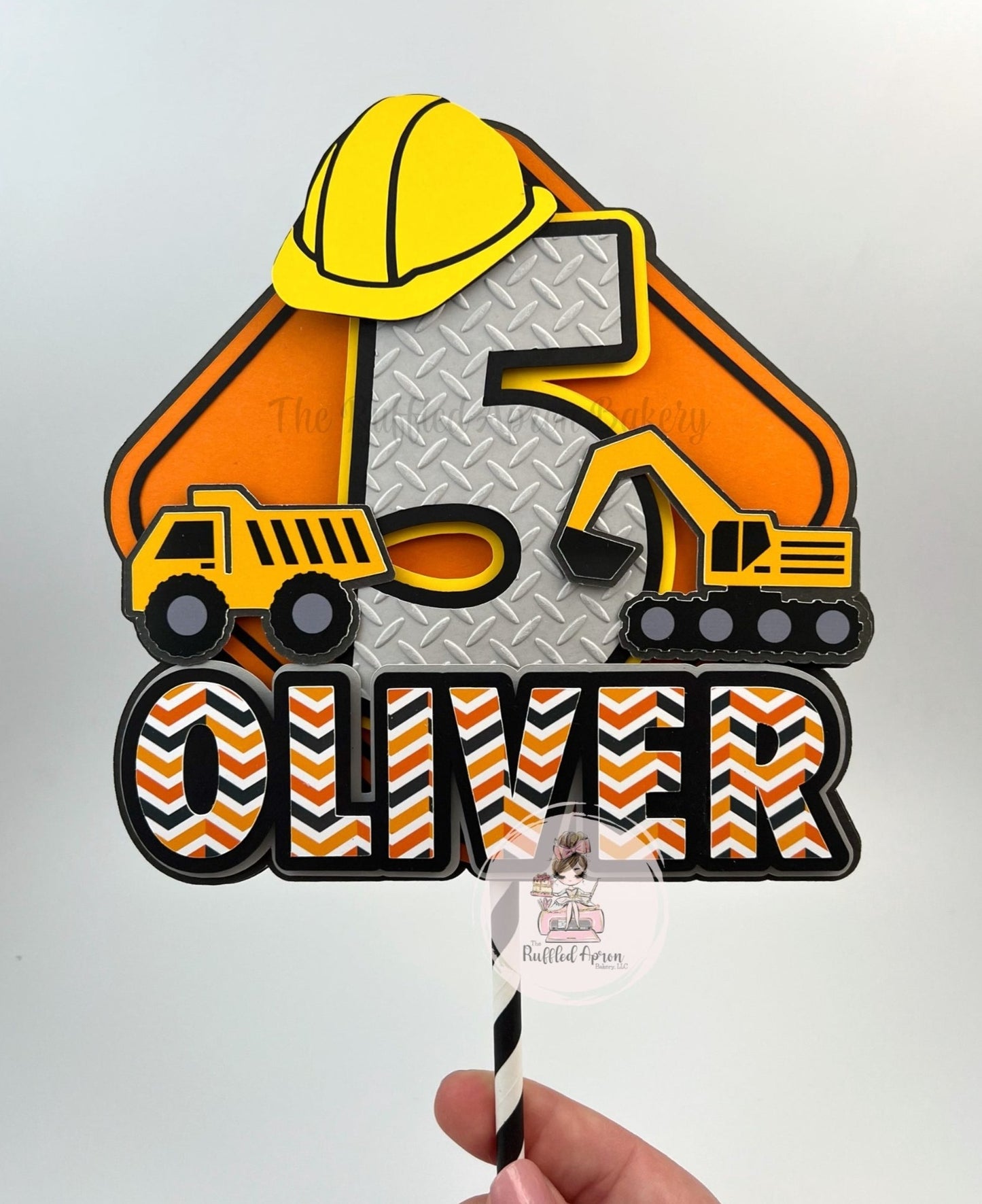 Construction Trucks Cake Topper