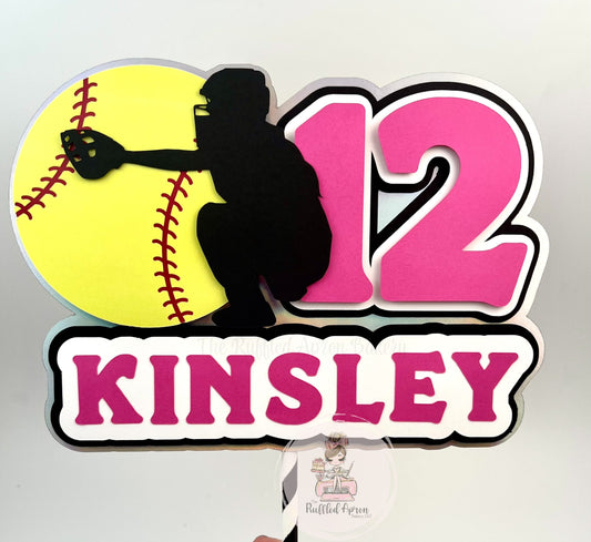 Softball Catcher Cake Topper