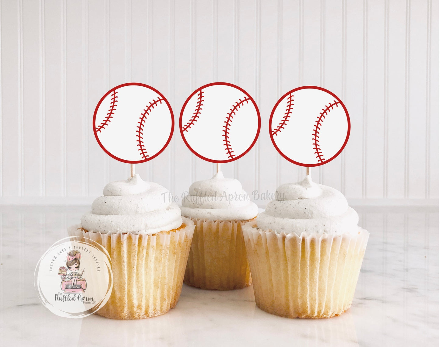 Baseball Cupcake Toppers