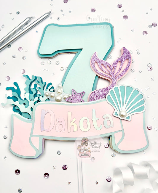 Mermaid Themed Cake Topper